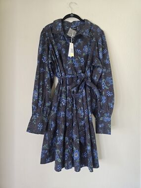 Summersalt Women's Sz 2XL The Countryside Poplin Tiered Shirtdress Rustic Floral